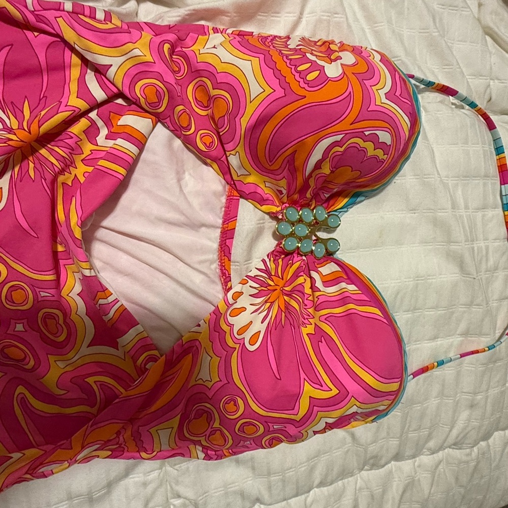 Trina Turk Pink and Orange Swimsuit - Picture 2 of 5